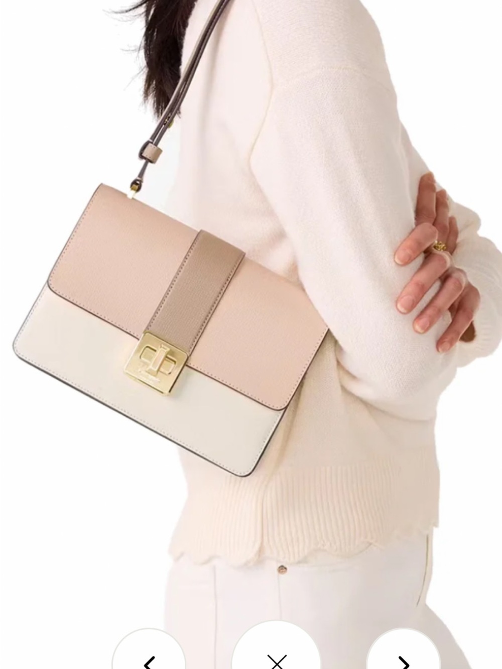 kate spade Two-Tone Cream & Blush Crossbody Shoulder Bag